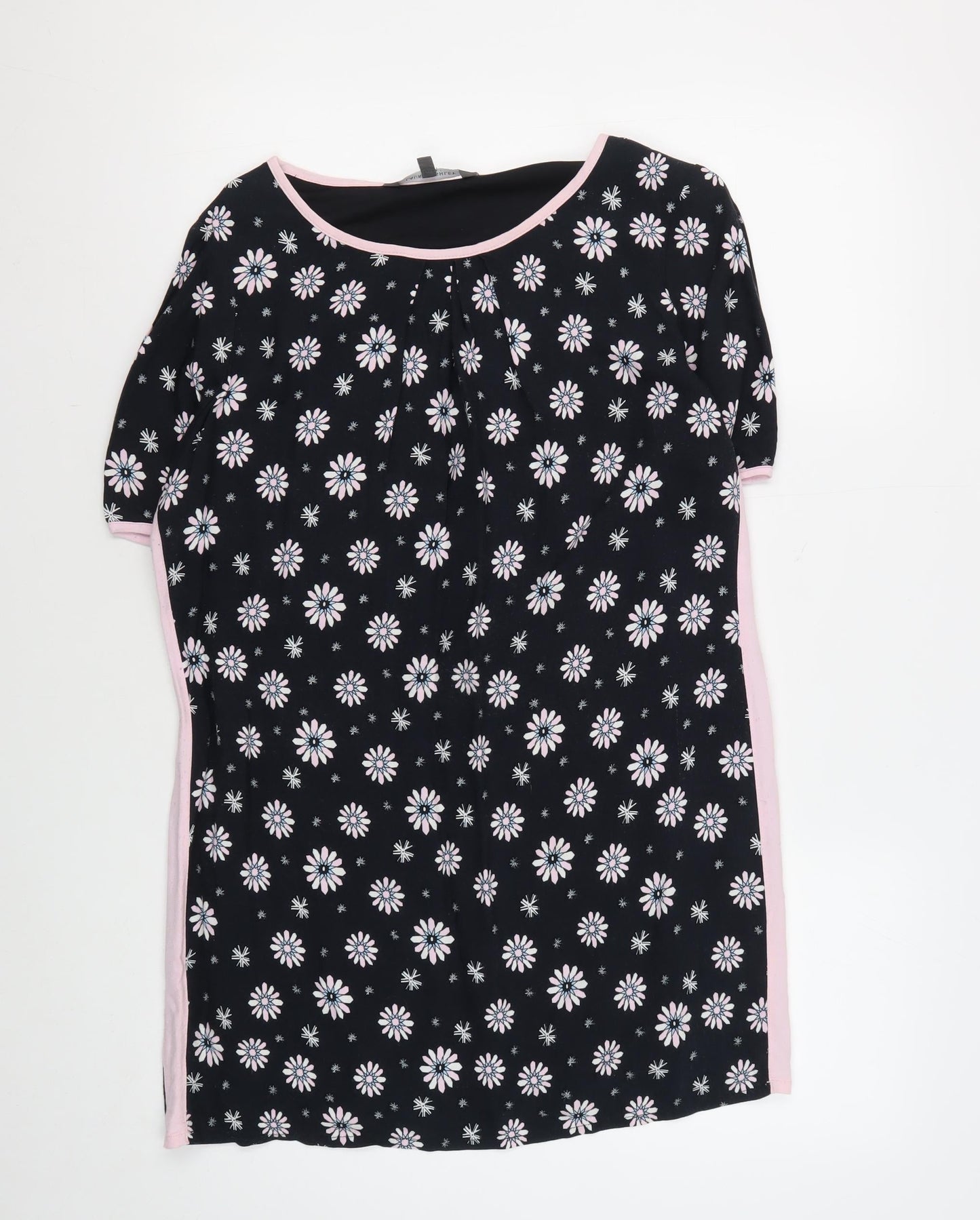 Womens UK Size 12 Laura Ashley Black Basic T-Shirt