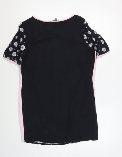Womens UK Size 12 Laura Ashley Black Basic T-Shirt