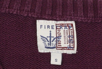 Firetrap Men's Red V-Neck Cotton Pullover Jumper S