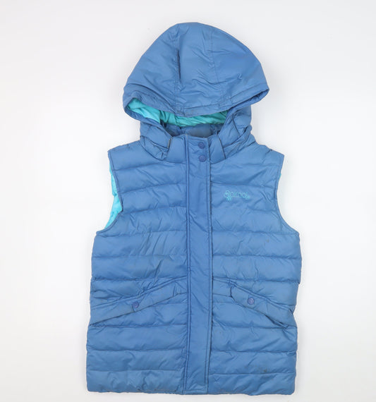 Animal Women's Blue Hooded Puffer Waistcoat Size 10