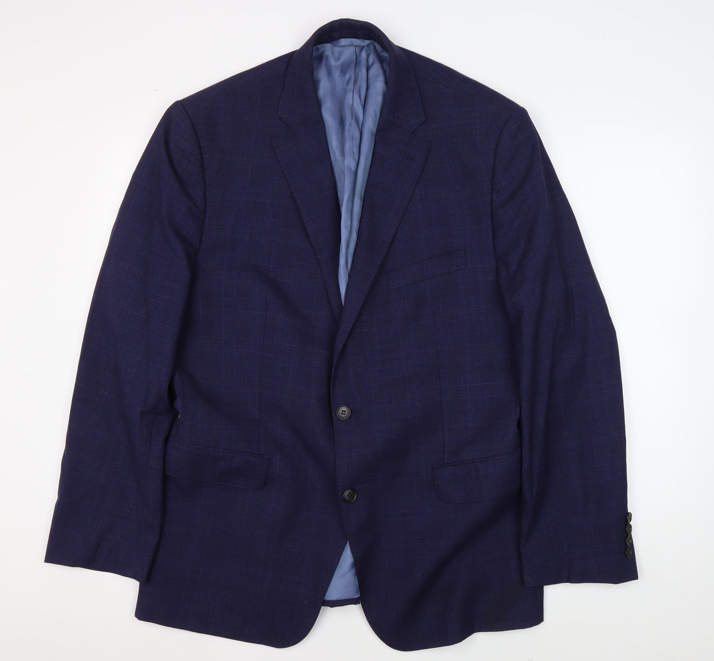 Mens UK Size 46 Moss Regular Blue Suit Jacket