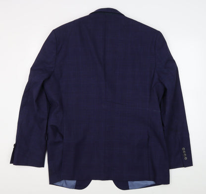 Mens UK Size 46 Moss Regular Blue Suit Jacket