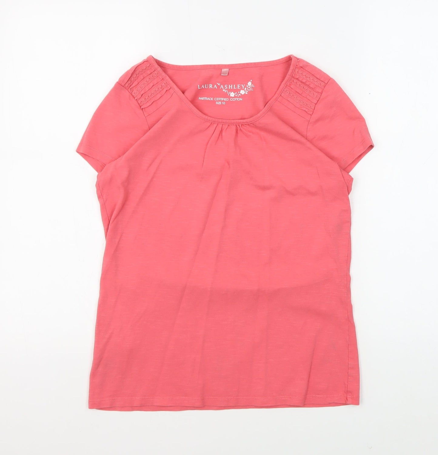 Laura Ashley Women's Pink Cotton T-Shirt Size 10