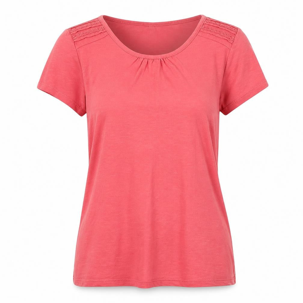 Womens UK Size 10 Laura Ashley Pink Basic T-Shirt