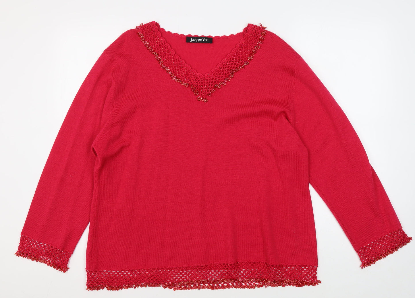 Womens UK Size XL Jacques Vert Red Pullover Jumper
