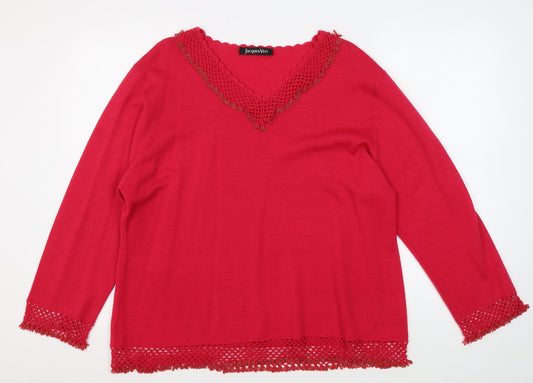 Womens UK Size XL Jacques Vert Red Pullover Jumper