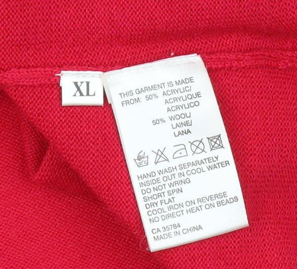Womens UK Size XL Jacques Vert Red Pullover Jumper