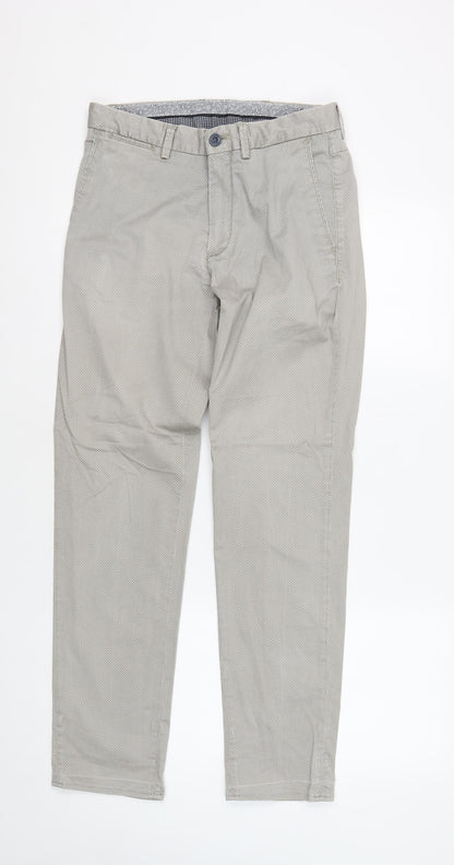 Massimo Dutti Men's Grey Chino Trousers, Size M