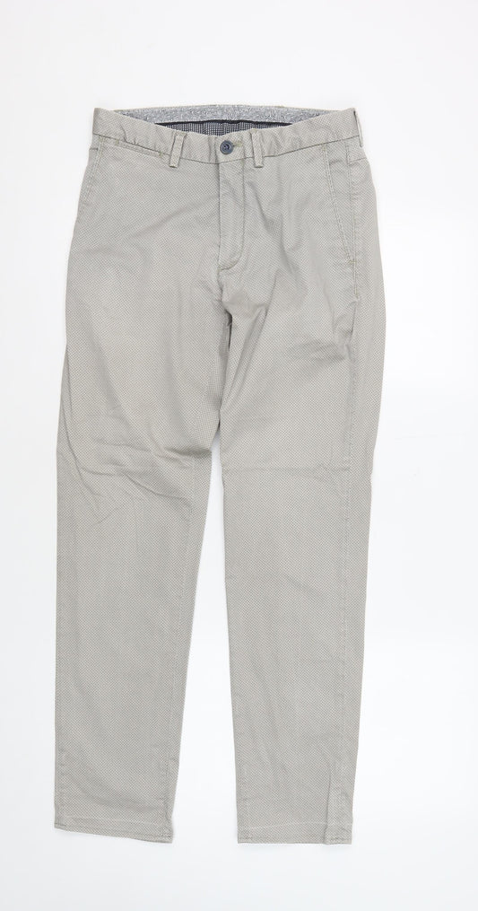 Massimo Dutti Men's Grey Chino Trousers, Size M