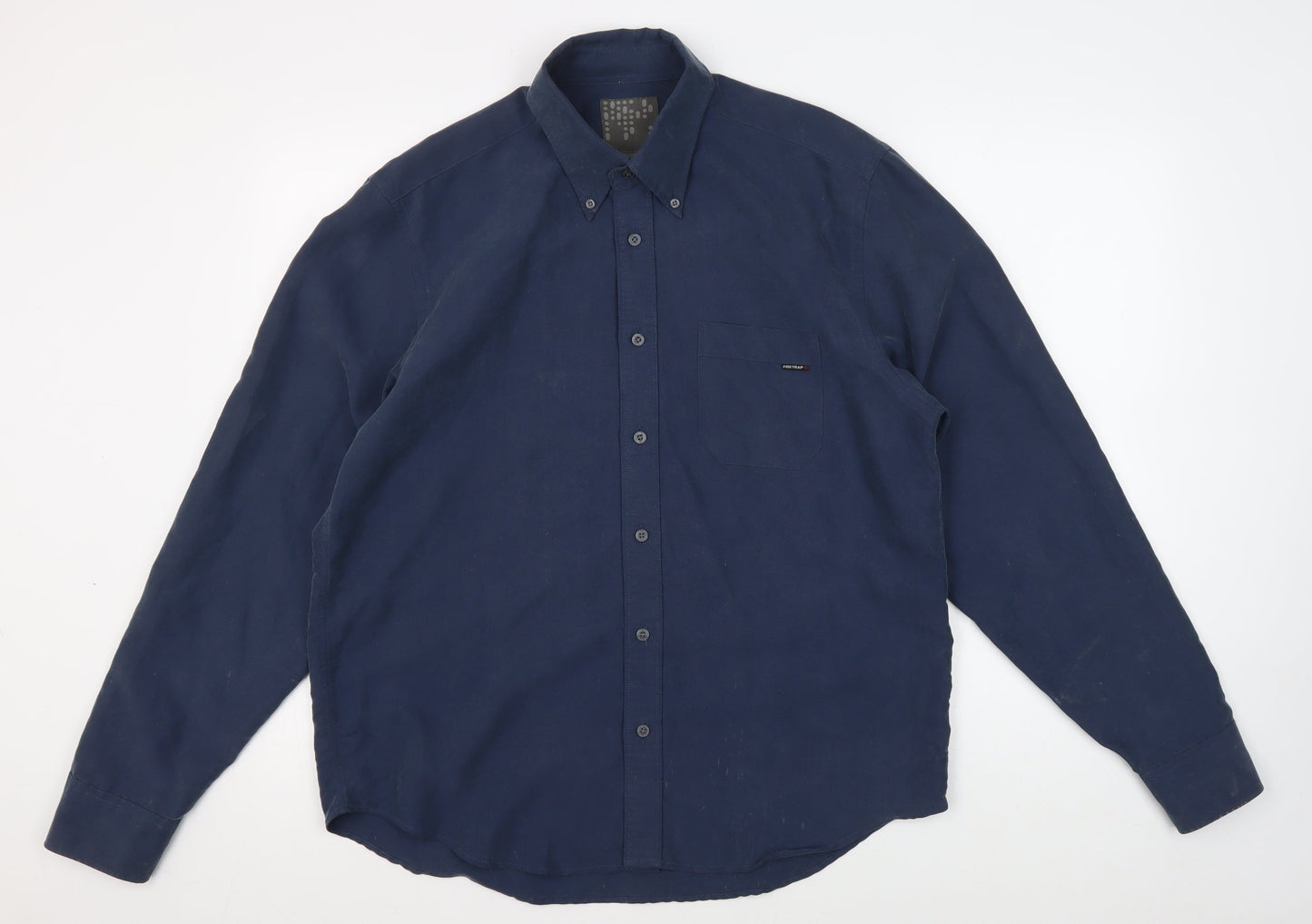 Firetrap Men's Blue Long Sleeve Button-Up Shirt M