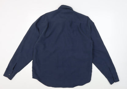 Firetrap Men's Blue Long Sleeve Button-Up Shirt M