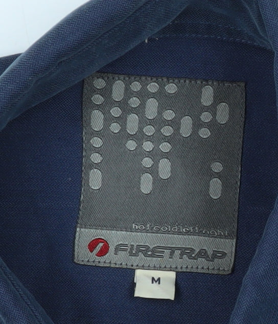 Firetrap Men's Blue Long Sleeve Button-Up Shirt M