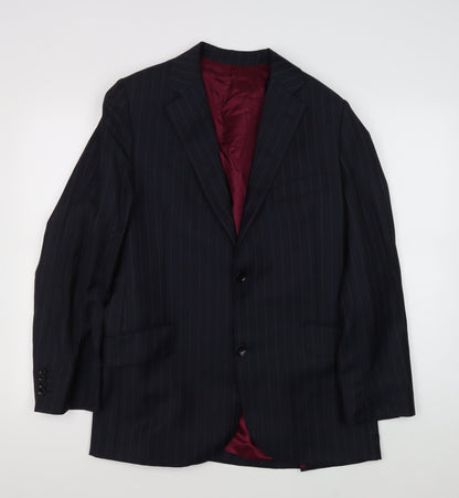 Austin Reed Men's Blue Striped Wool Blazer - 42R