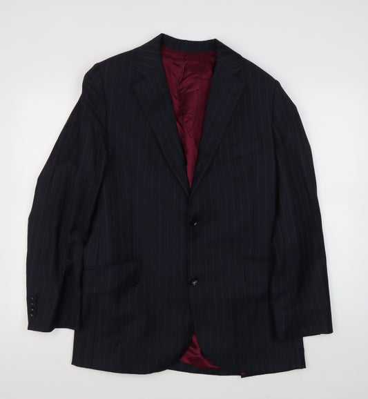 Austin Reed Men's Blue Striped Wool Blazer - 42R