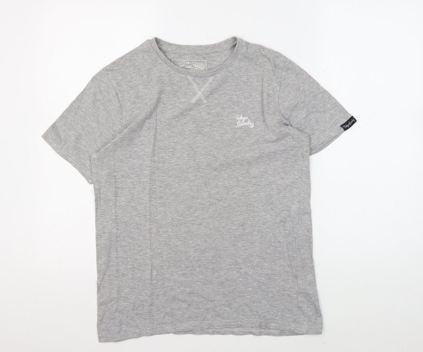 Tokyo Laundry Men's Grey Crew Neck T-Shirt Size S