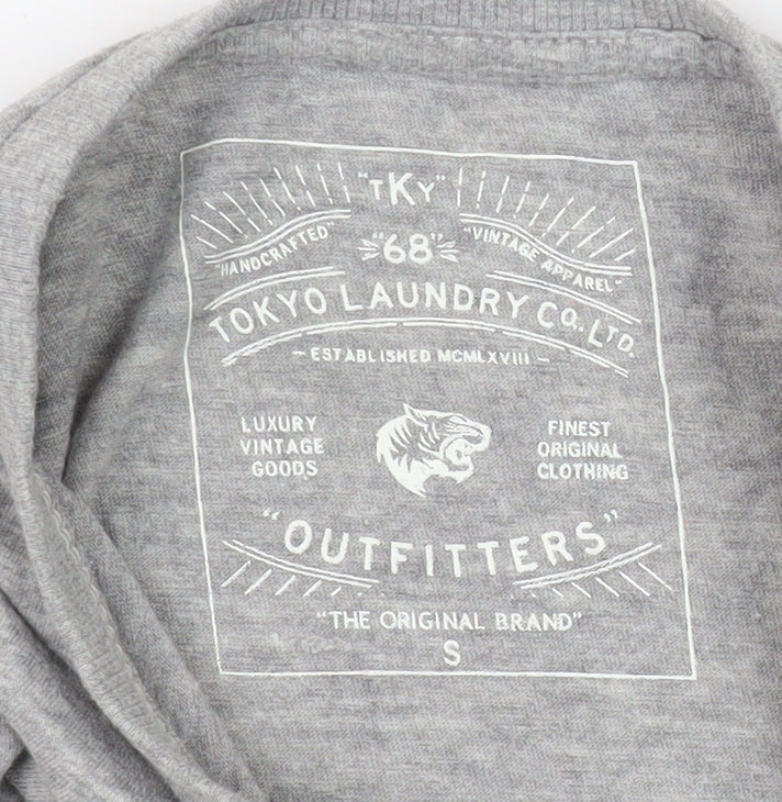 Tokyo Laundry Men's Grey Crew Neck T-Shirt Size S