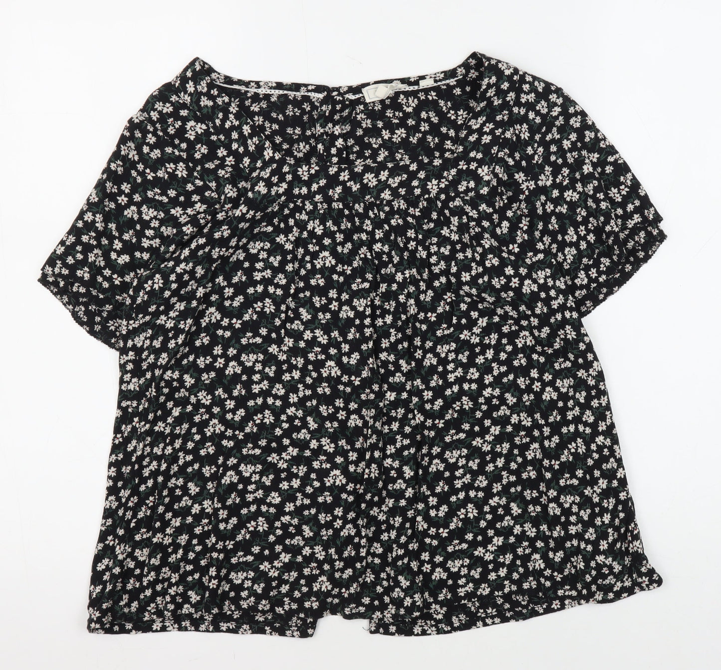 Womens UK Size 8 Fat Face Black Tunic Blouse