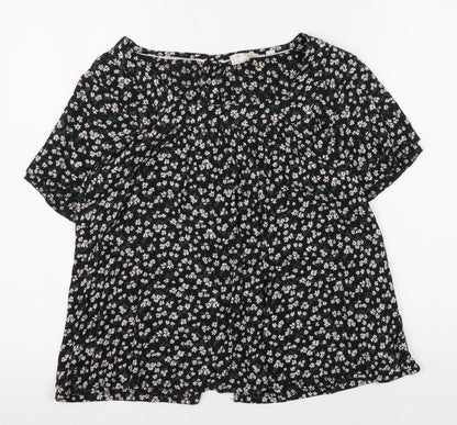 Womens UK Size 8 Fat Face Black Tunic Blouse