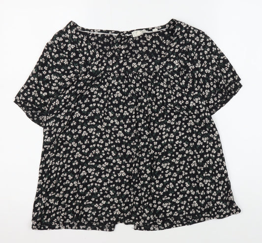 Womens UK Size 8 Fat Face Black Tunic Blouse