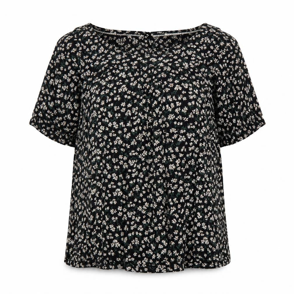 Womens UK Size 8 Fat Face Black Tunic Blouse