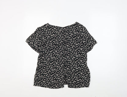 Womens UK Size 8 Fat Face Black Tunic Blouse