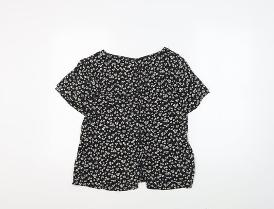 Womens UK Size 8 Fat Face Black Tunic Blouse