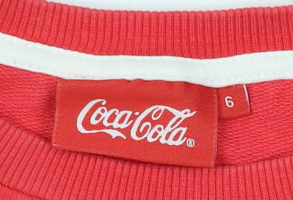 Coca-Cola Unisex Red Graphic Cotton Sweatshirt Size 6