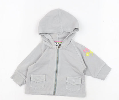 DKNY Unisex Baby Grey Hooded Jacket 0-3 Months