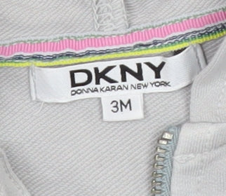 DKNY Unisex Baby Grey Hooded Jacket 0-3 Months