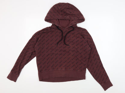 DKNY Women's Brown Logo Pullover Hoodie XS