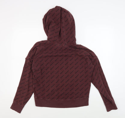 DKNY Women's Brown Logo Pullover Hoodie XS