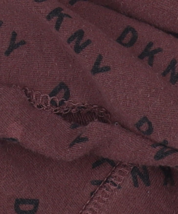 DKNY Women's Brown Logo Pullover Hoodie XS