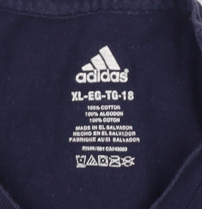 Adidas Unisex Blue XL Basketball T-Shirt