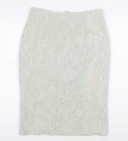 Hobbs Women's Multicoloured Tweed Pencil Skirt Size 10
