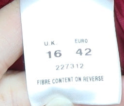 Womens UK Size 16 Eastex Red