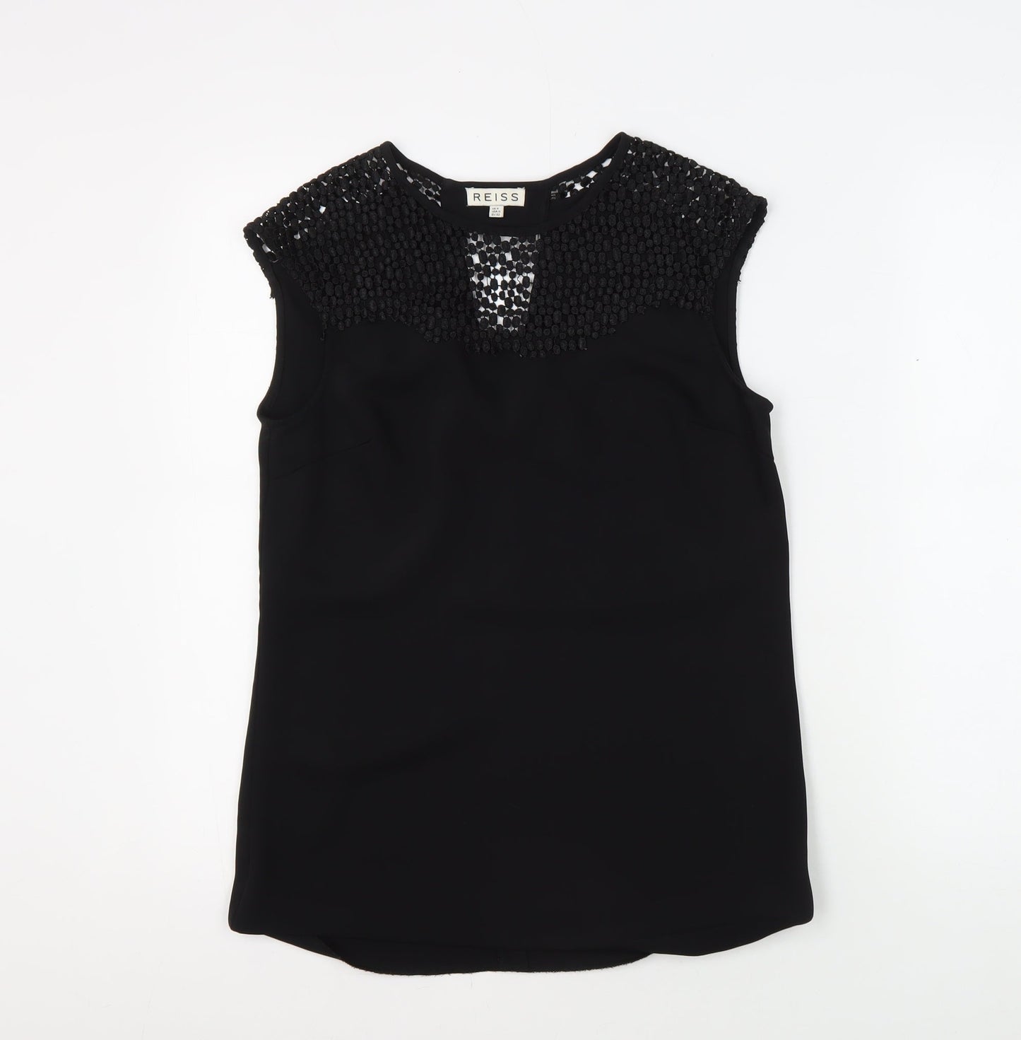 Womens UK Size 4 Reiss Black Basic Blouse