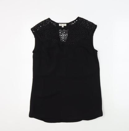 Womens UK Size 4 Reiss Black Basic Blouse