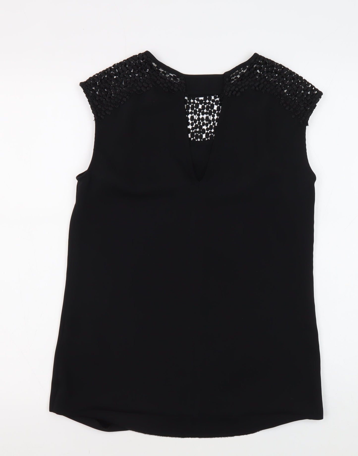 Womens UK Size 4 Reiss Black Basic Blouse