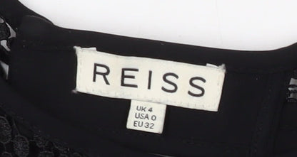 Womens UK Size 4 Reiss Black Basic Blouse
