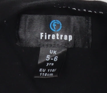 Firetrap Girls Black Graphic Skull T-Shirt 5-6 Years