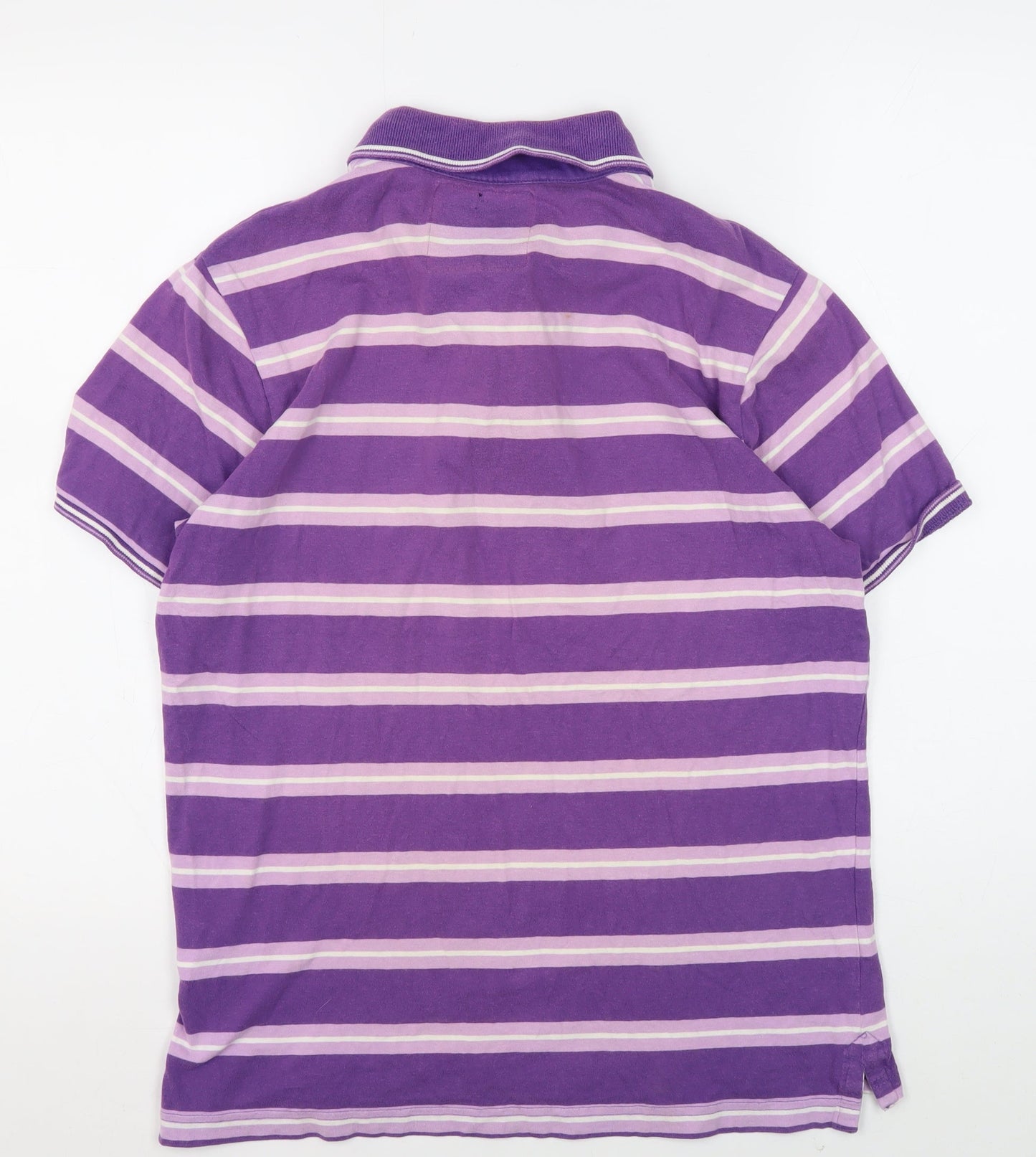 SoulCal Men's Purple Striped Polo, M, Casual Summer Top