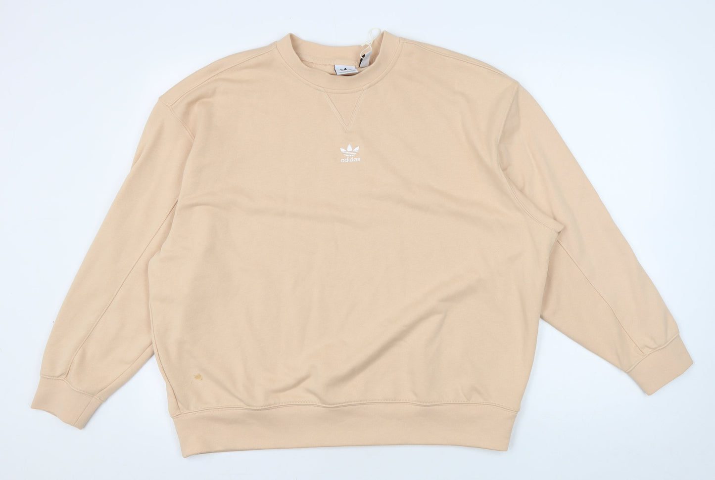 Adidas Beige Unisex Sweatshirt, Size 10 Cotton Pullover