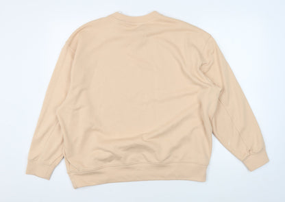 Adidas Beige Unisex Sweatshirt, Size 10 Cotton Pullover