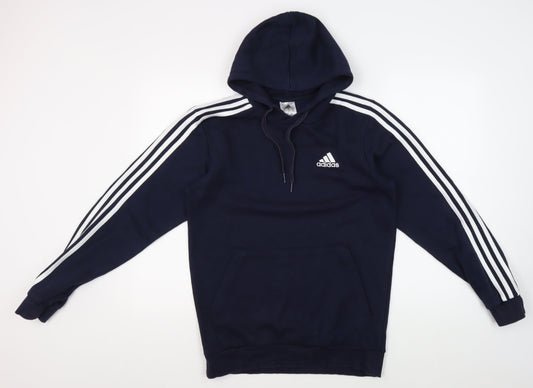 Adidas Men's Blue Pullover Hoodie - Size S