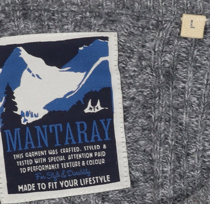 Mantaray Men's Grey Cable-Knit Pullover Jumper, Size L