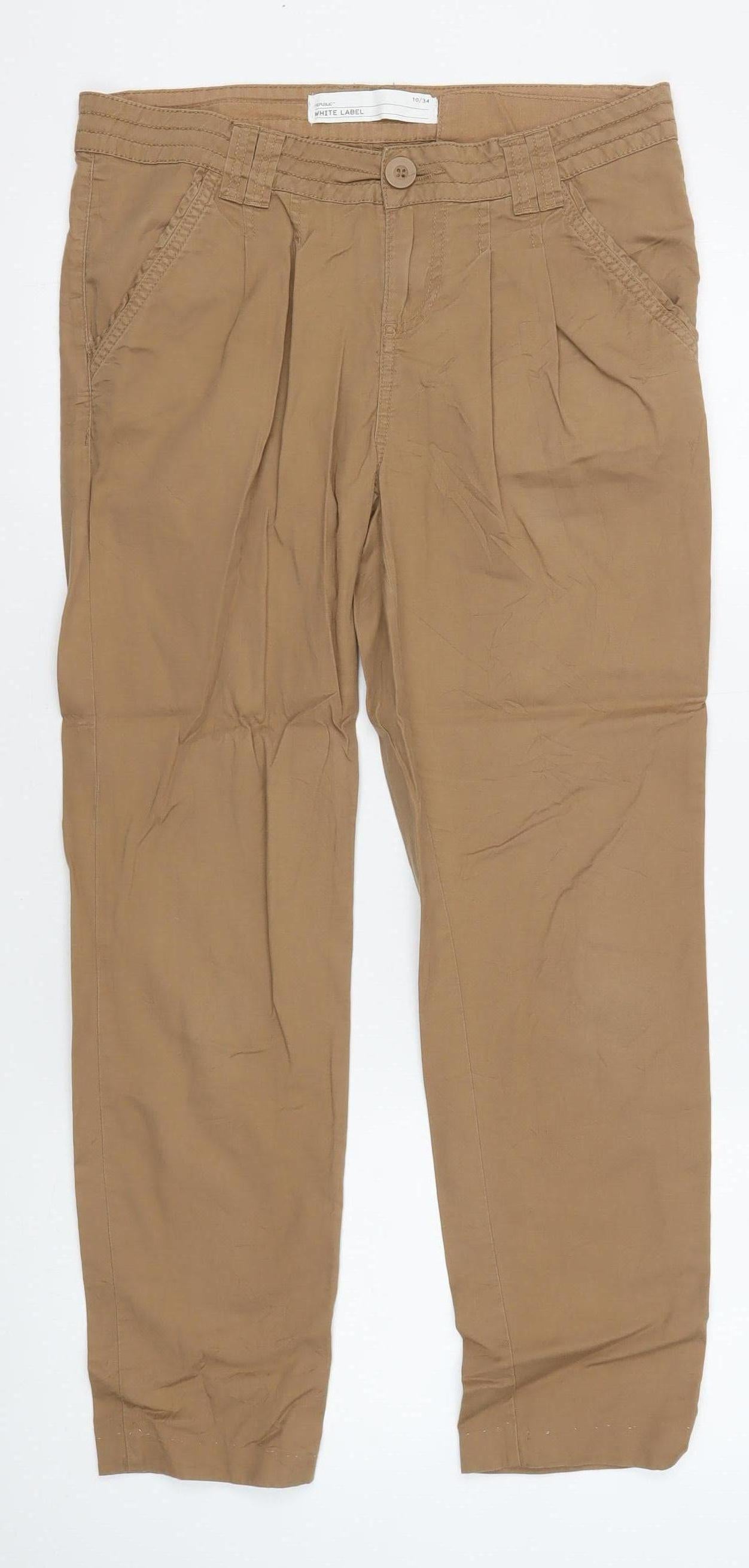 Republic White Label Women's Beige Chino Trousers Size 10