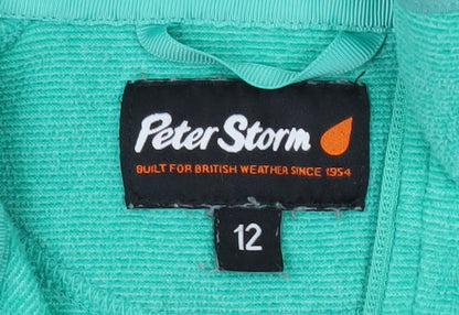 Peter Storm Women's Green Henley Sweatshirt, Size 12