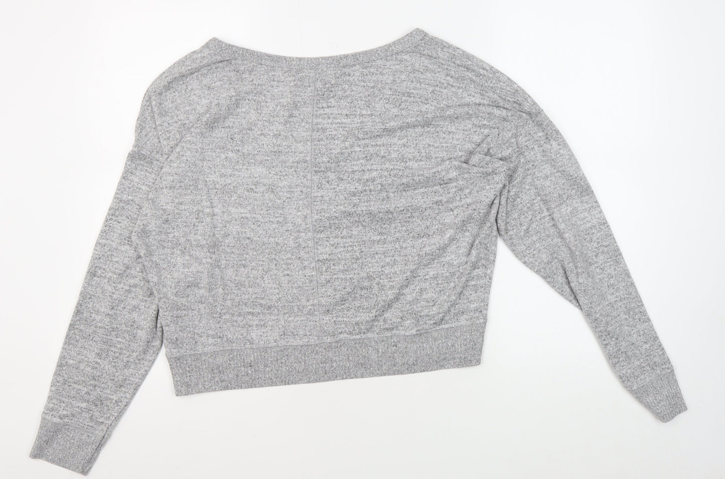 Abercrombie & Fitch Women's Grey V-Neck Pullover Jumper L