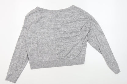 Abercrombie & Fitch Women's Grey V-Neck Pullover Jumper L