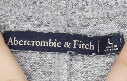 Abercrombie & Fitch Women's Grey V-Neck Pullover Jumper L